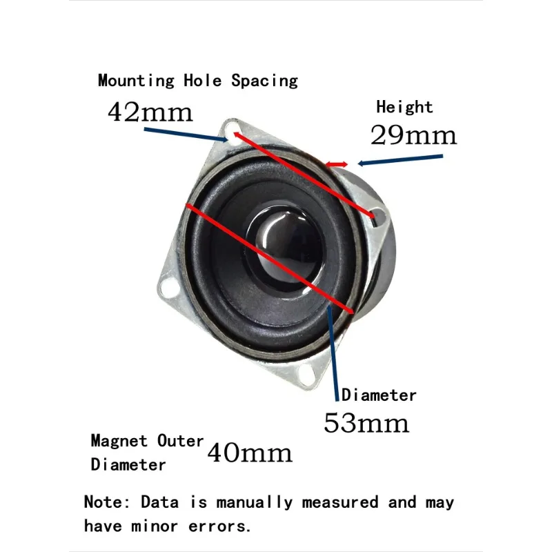 2 Inch Full Range Speaker 8 Ohm 3W Square Built-in Loudspeaker for Desktop PC Advertising Machine Treadmill High Sound Quality