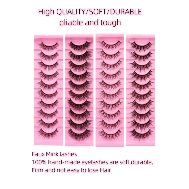 10 أزواج من رموش أليس مع طبقات متعددة تظهر ثلاثي الأبعاد بشكل طبيعي ومظهر فوضوي لمكياج المسرح