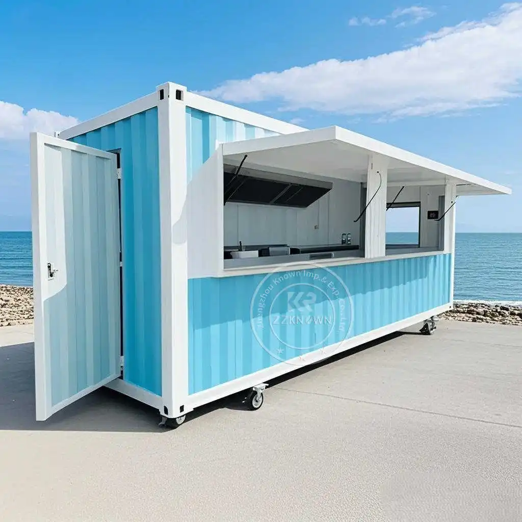 Conteneur personnalisable de 20 pieds, norme européenne 2025, Bar, Restaurant, café, quiosque alimentaire, conteneur de Bar avec cuisine