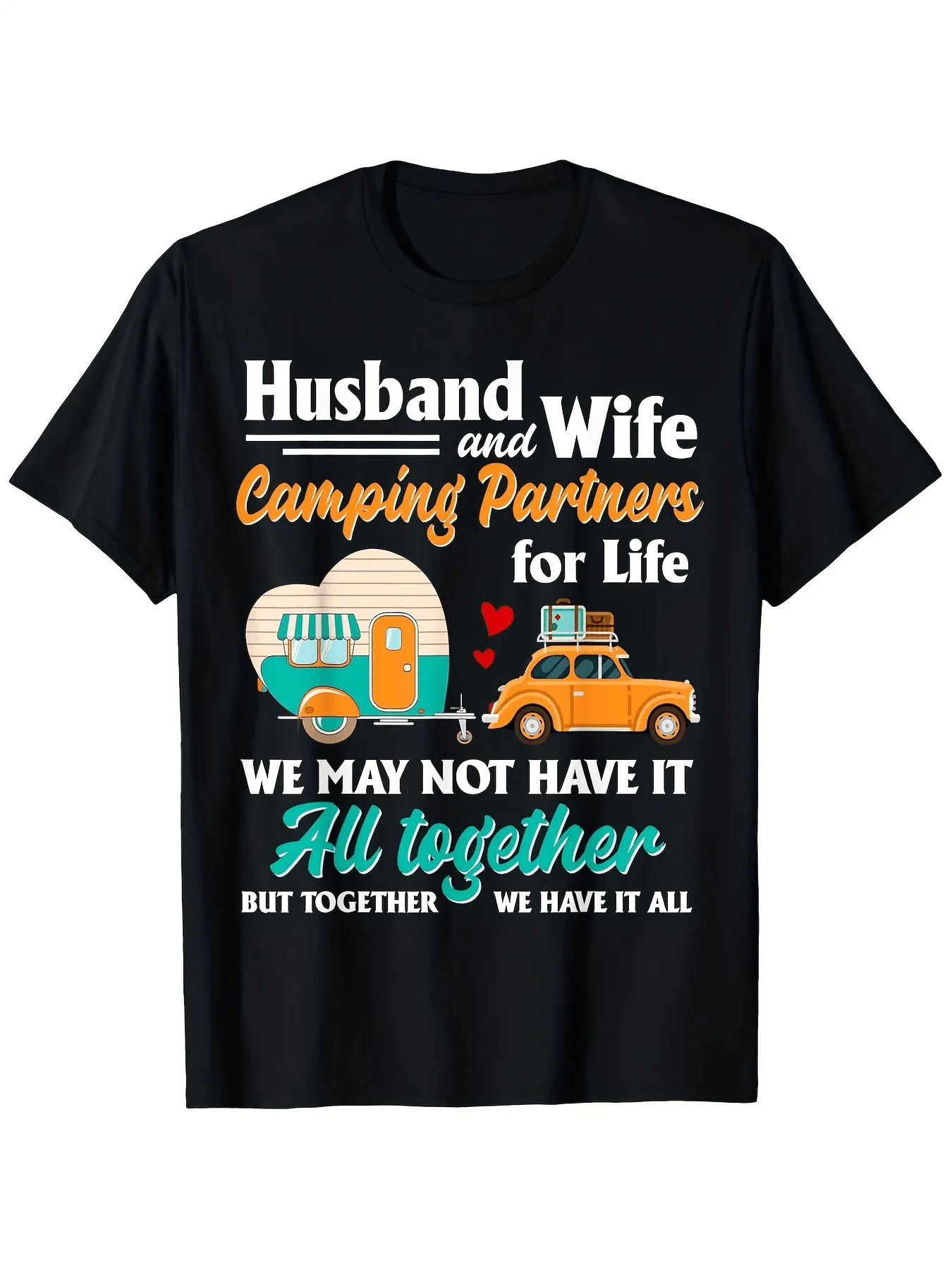Fun Couple Camping Significant Other Lifetime T-shirt, Men and Women with The Same Outdoor Leisure T-shirt, with Camper Tent Pattern S To XXXL Size, Designed for Couples Who Love Camping