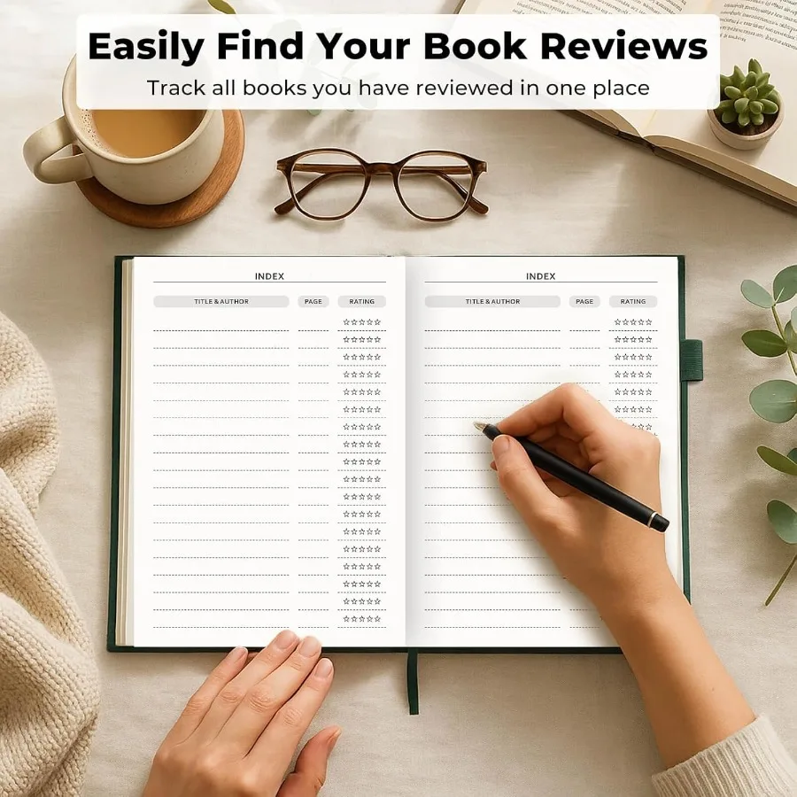 Элегантный Jourl для чтения 60-книго журнала с держателем для ручек и задним карманом Отслеживайте свой герой чтения Идеальный подарок для книги L