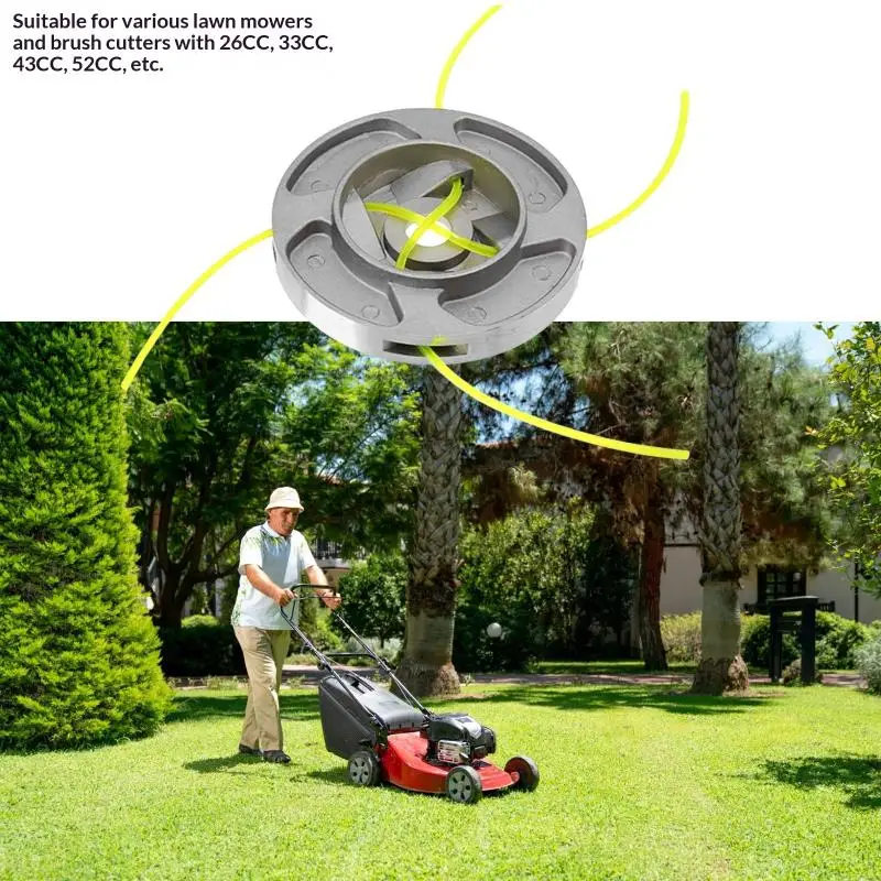 

Универсальная алюминиевая насадка для триммера с 4 нейлоновыми лесками для замены насадки кустореза/триммера