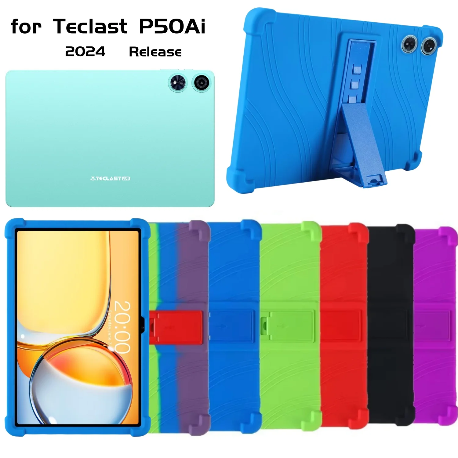 Kids Safe Cover for Teclast P50Ai Tablet Case Soft Silicone Shockproof Protective Shell for Teclast P50 Ai 2024 11