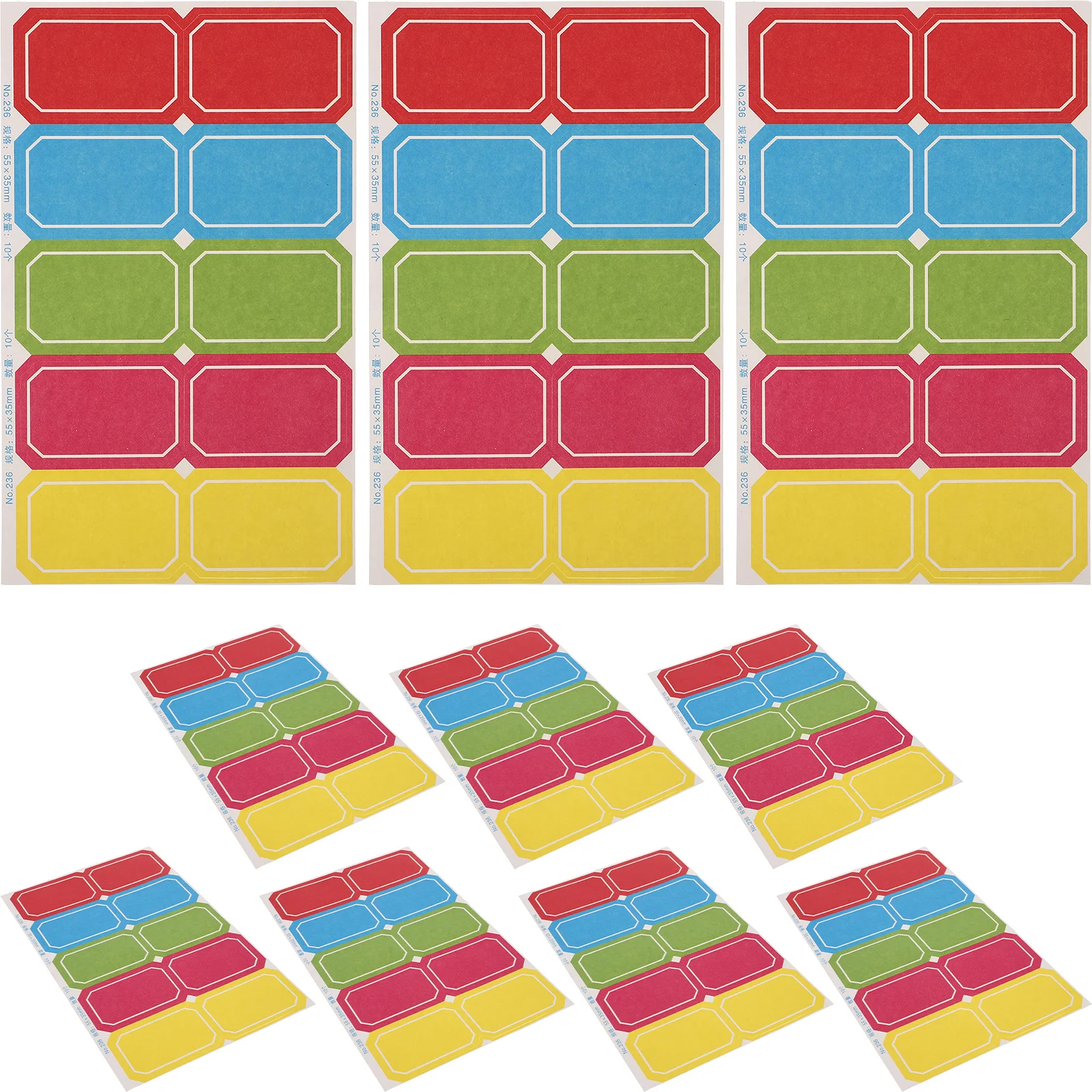 Étiquettes colorées avec nom Portable pour étudiants, autocollant d'écriture manuscrite, marquage de prix, étiquette adhésive inscriptible, 10 feuilles