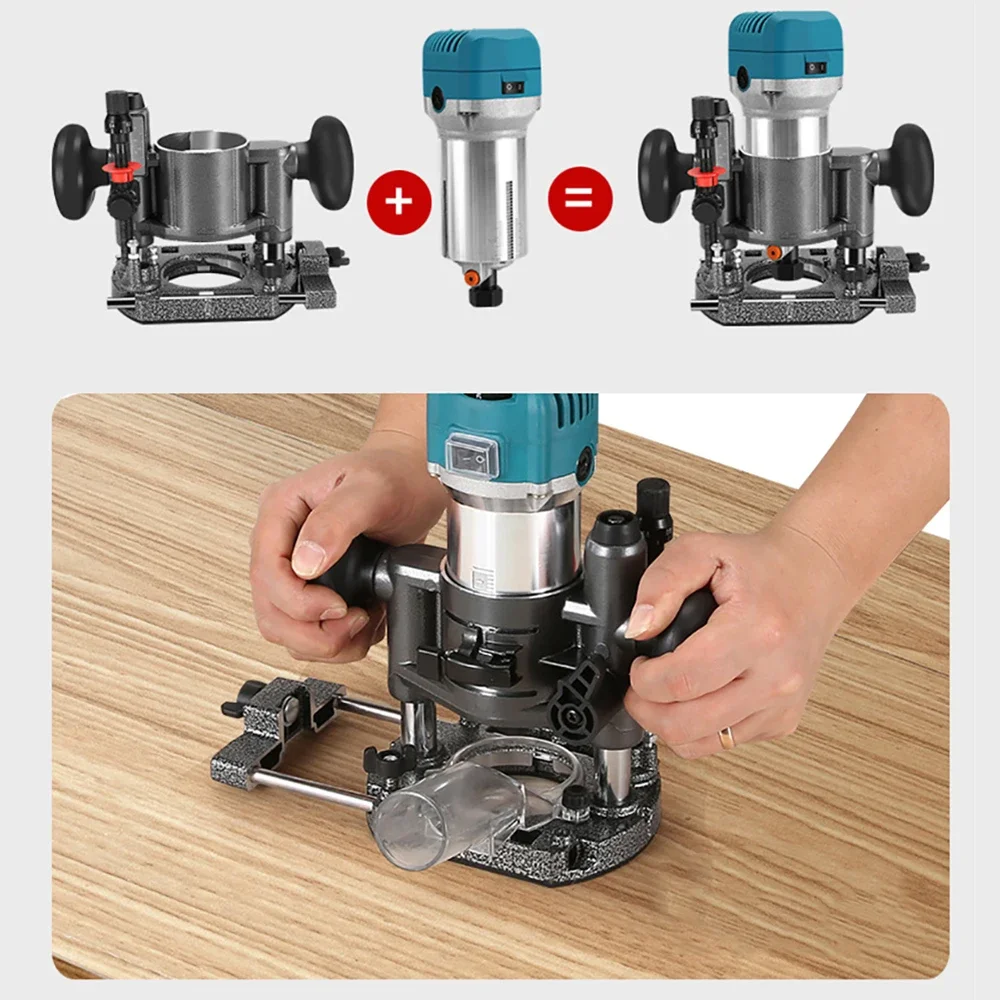 Imagem -02 - Compact Router Plunge Base para Fresagem Máquina de Corte Madeira Router Acessórios Ferramenta Elétrica 65 mm Tipos Opcionais 800w 6.35 mm