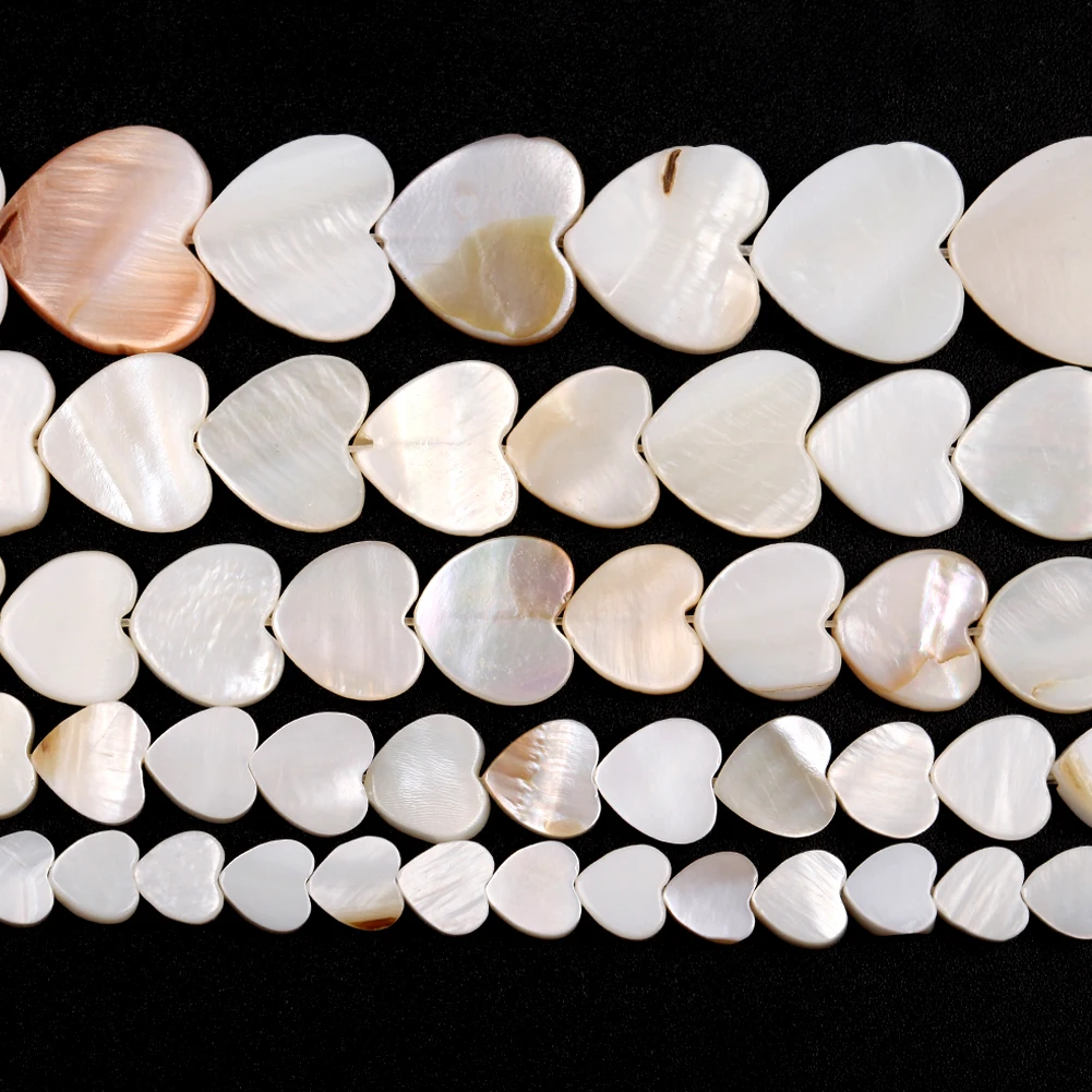 6-15mm Natural Shell Heart Love Shape Loose Beads for Jewelry Making DIY Bracelet Necklace Accessories image 2