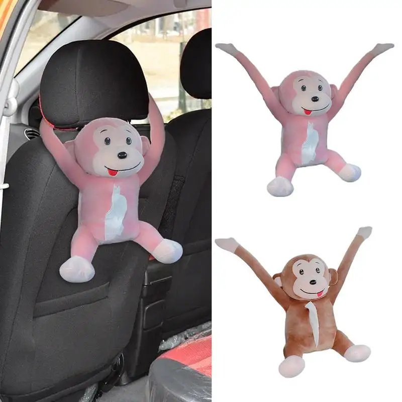 

Monkey Tissue Holder For Car Creative Cartoon Monkey Hanging Paper Napkin Tissue Box Cover Holder Portable Soft Paper Box