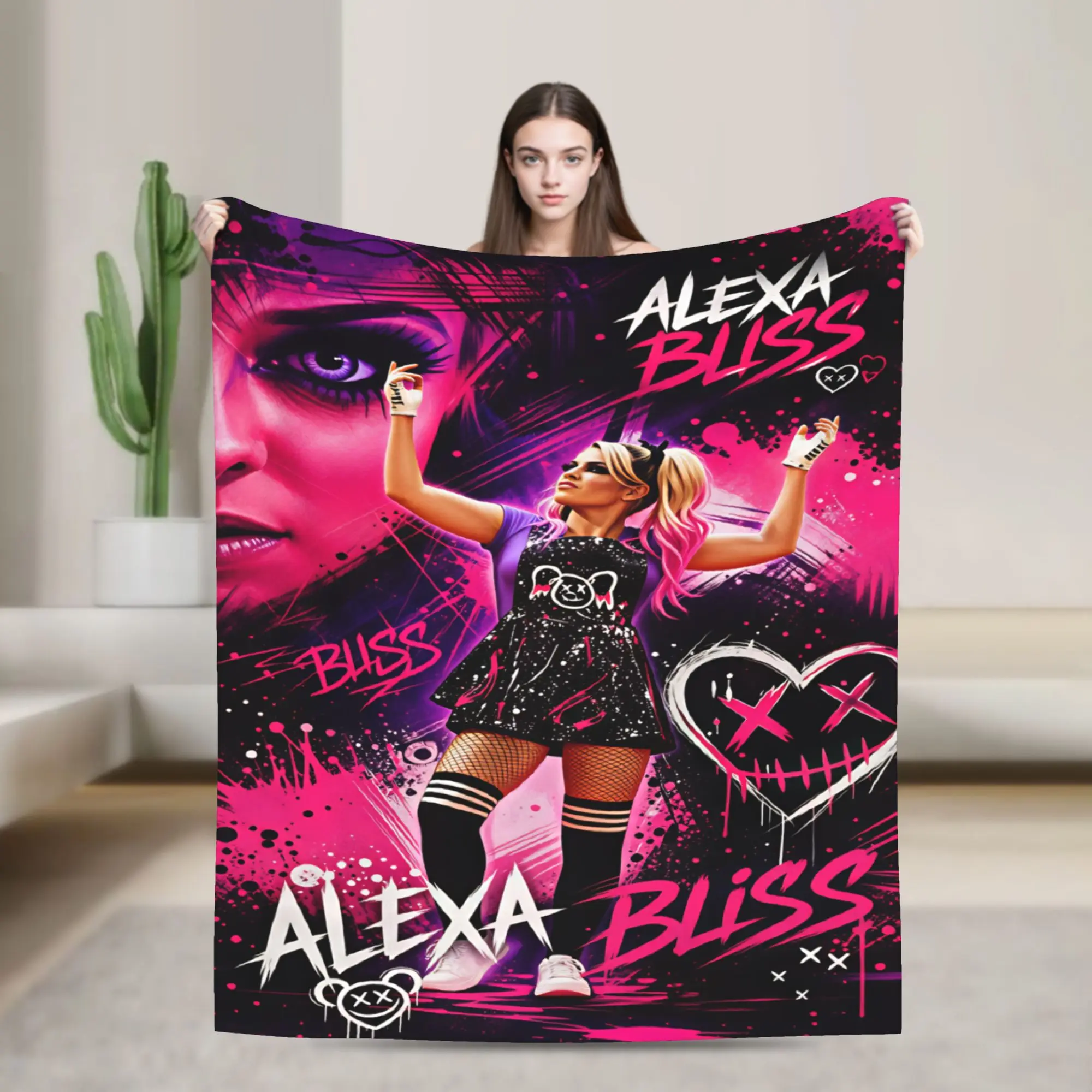 Couverture en flanelle A-Alexa Bliss, couverture super chaude pour canapé, lit, camping, couvre-lit imprimé, couvre-lit pour canapé-lit
