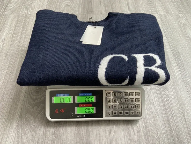 Oversized CB Logo Black Sweaters Men Women 1:1 Top Quality Jacquard Crewneck Casual Knit Pullovers With Tags