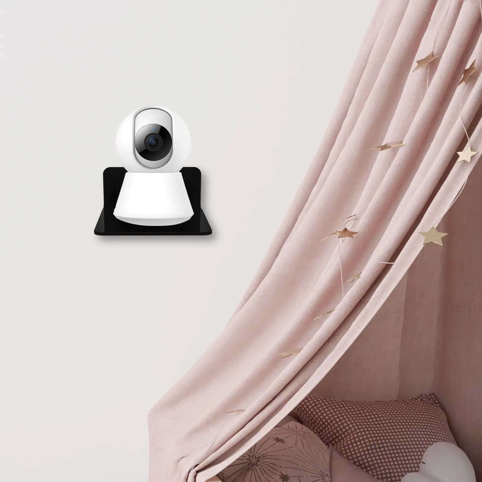 3Pcs Security Camera Bracket Monitor Wall Mount Small Shelf for Living Room Bedroom Bathroom Office Use Webcam Wall Mount