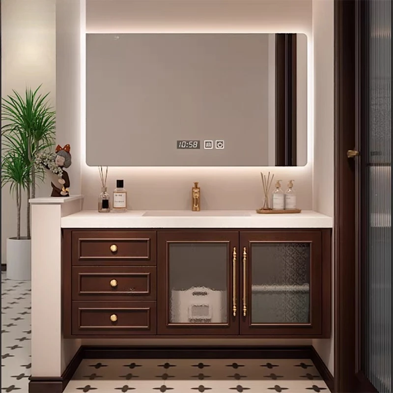 

Тумба для ванной комнаты с раковиной, узкая ретро-мебель для дома, деревянный комод для ванной, Armario De Baño MH40YSG