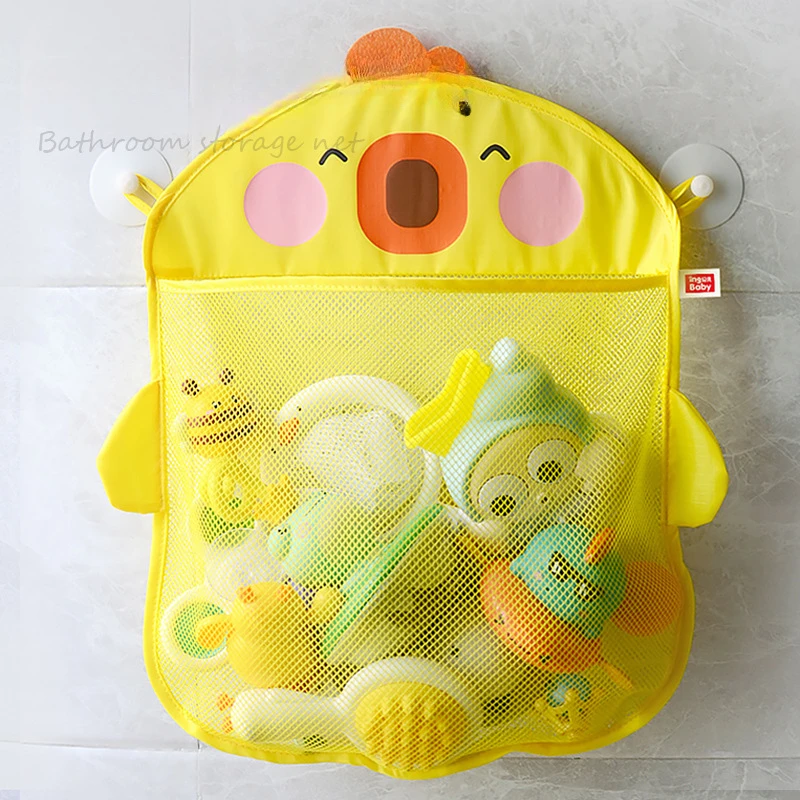 

Cute Duck Mesh Net Toy Storage Bag - Perfect for Baby Bath Games & Bathroom Organization - With Suction Cups for Easy Storage