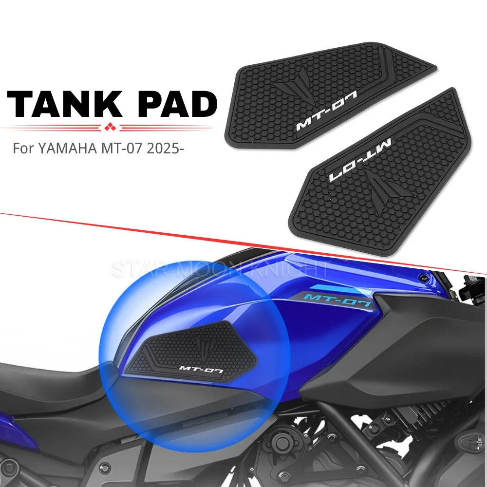

MT-07 2025 Tank Pad Motorcycle accessories Fuel Tankpad For YAMAHA MT07 Non-slip Side Fuel Tank Waterproof Pads Rubber Stickers