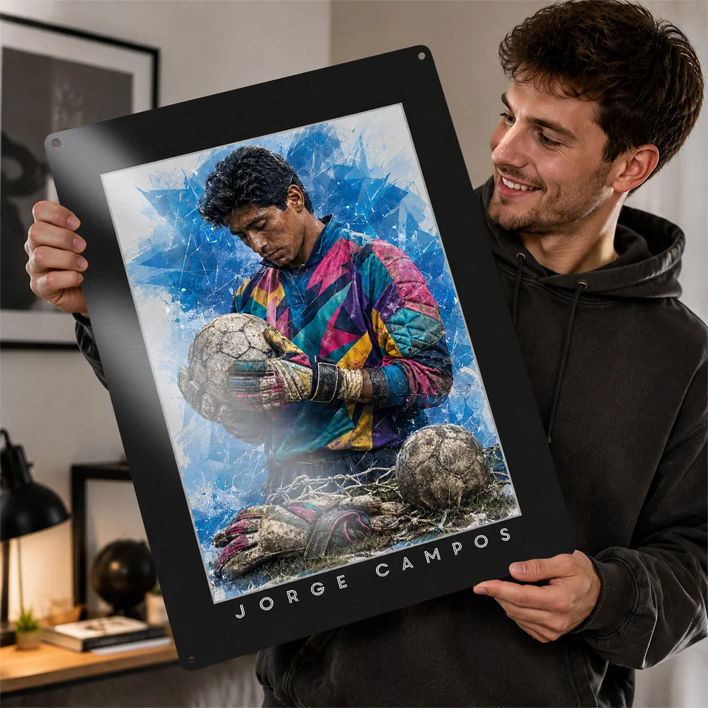 Jorge Campos Football Aluminum Poster Personalized Metal Sign Club Hero Design Wall Art Ideal For Entertainment Space Or Study