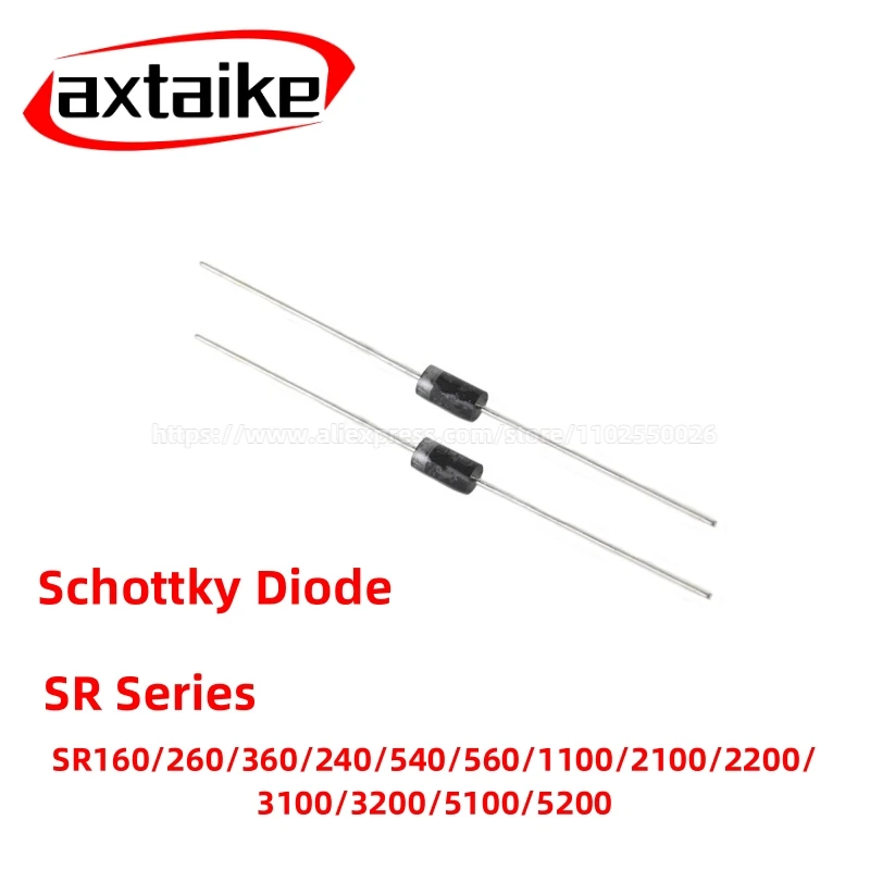 50PCS All New Schottky Diodes SB SR160 SR240 SR360 SR560 SR1100 SR2100 SR260 SR540  1A 2A 5A 50V 60V 100V