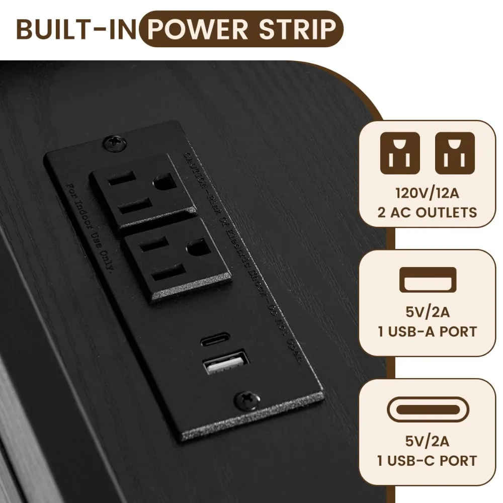 

Modern Wine Bar Cabinet with LED Light & Locked Glass Door, Floating Coffee Bar with Power Outlets & Glass Rack, Customized