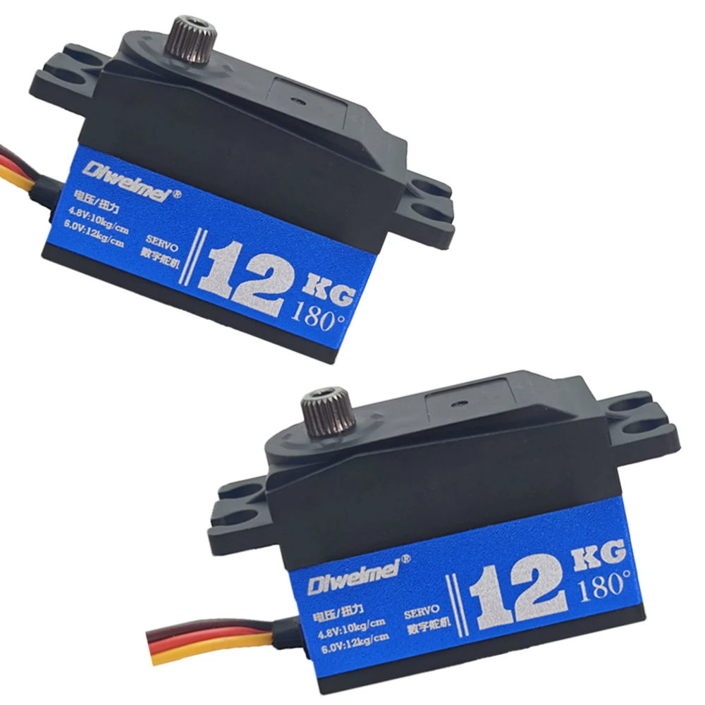 12kg 180° CNC Servo Motor Low Center of Gravity High Torque Metal Gears Suitable for RC SCX10 Racing Drift Robot - Dlweimei