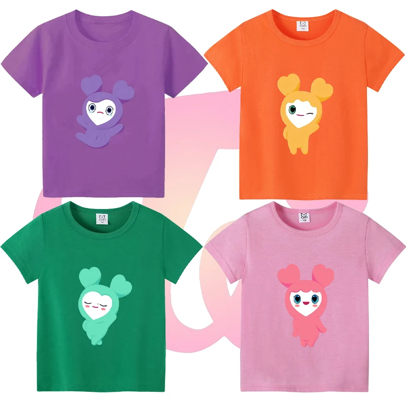 Twices Lovely Kids T-shirt Anime Kawaii Cute Tees Summer Fashion Girls Boys Tops Korea Star Short Sleeve Clothing Children Gift