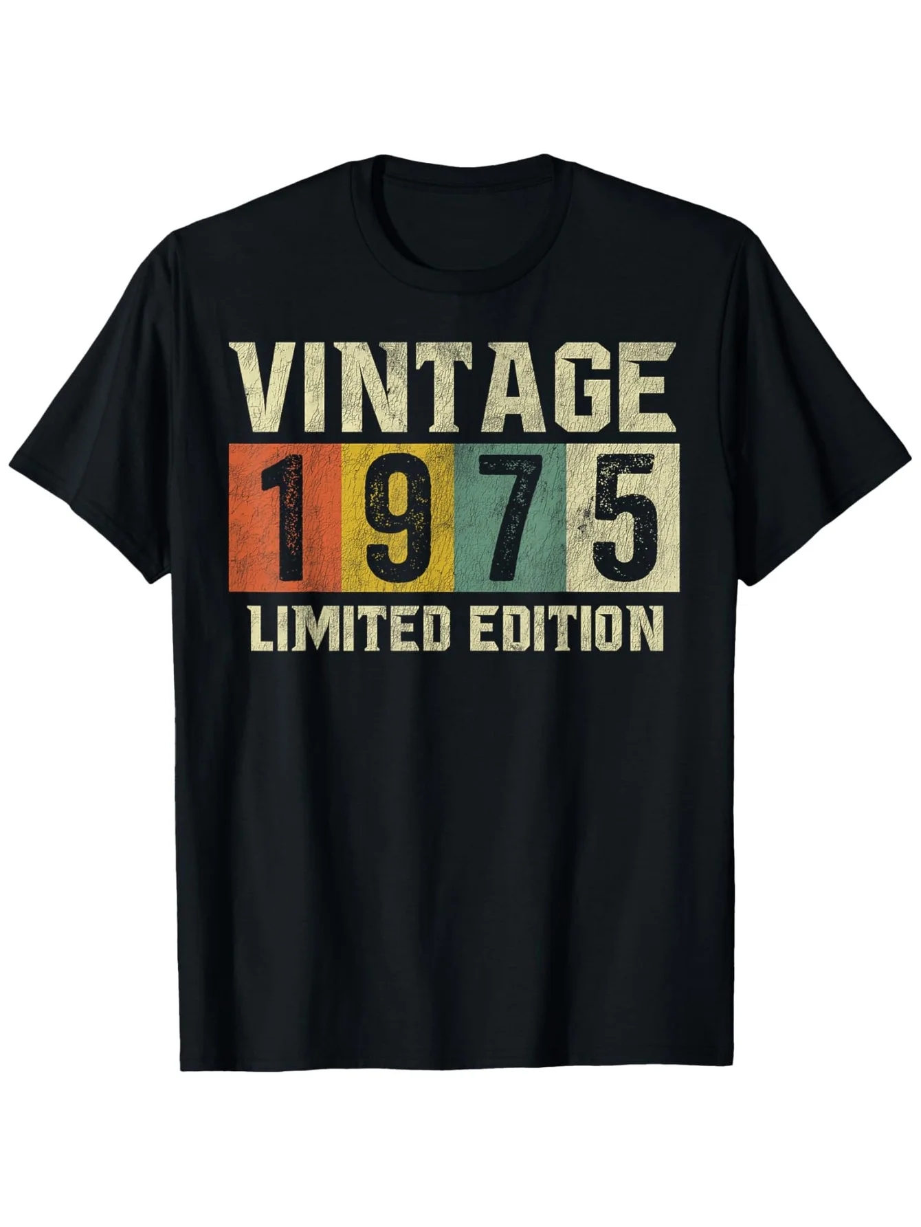 تي شيرت ريترو 1975 إصدار محدود للرجال والنساء، مسامي، مريح وغير رسمي. هدية مثالية لعيد الميلاد الخمسين