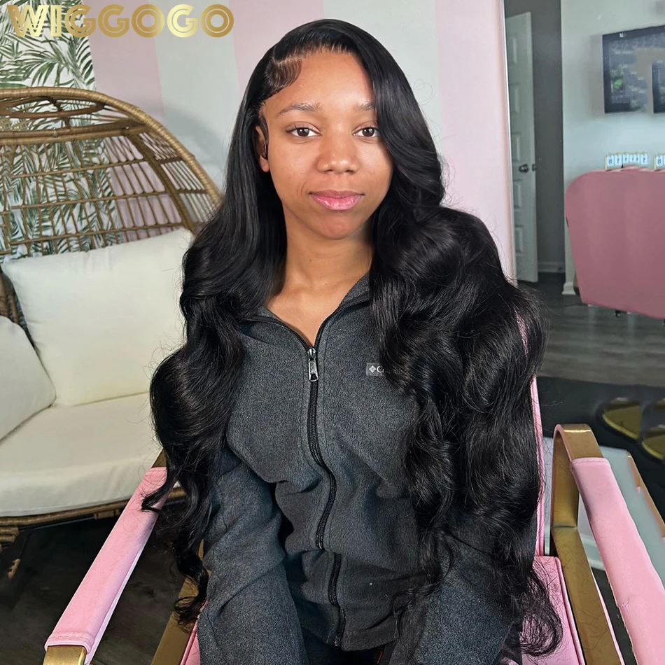 Wiggogo 30 38 Inch Body Wave 13X6 Hd Lace Frontal Wig 13X4 Lace Front Human Hair Wig Loose Wave Hd Lace Wig 13X6 Human Hair