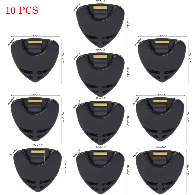 Guitar Pick Holder Case Plectrum Box Storage Plastic Self Adhesive Triangle Mediator Quick Acoustic Bass Ukulele Accessories