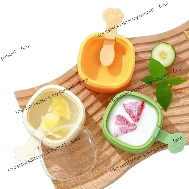 3-Layer ice cream mold with cat claw handle DIY homemade ice box with plastic stick mini mold