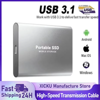 External Hard Drive Portable SSD 16TB External Solid State Drive USB 3.0 Type C Hard Disk High Speed Storage for PC Phone 16 15
