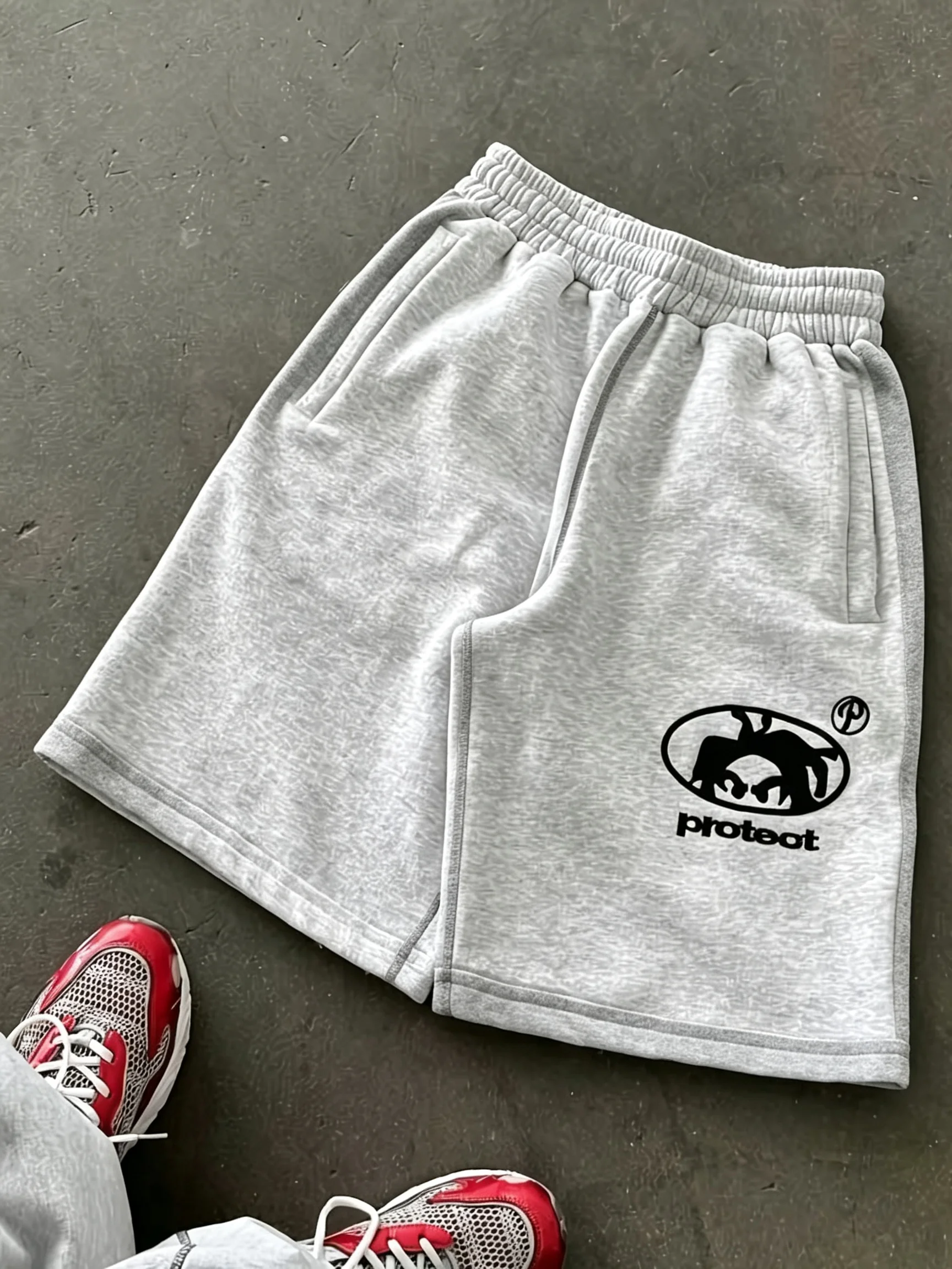 Etro Y2K - Protect Letter Print Shorts - Unisex Loose Casual Pants - Streetwear Hip-Hop Bequem – Detail 2