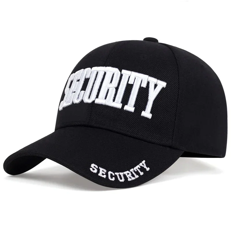 Unisex SECURITY Letter Embroidery Baseball Caps Spring Autumn Outdoor Sunscreen Hat Adjustable Casual Trucker Hats
