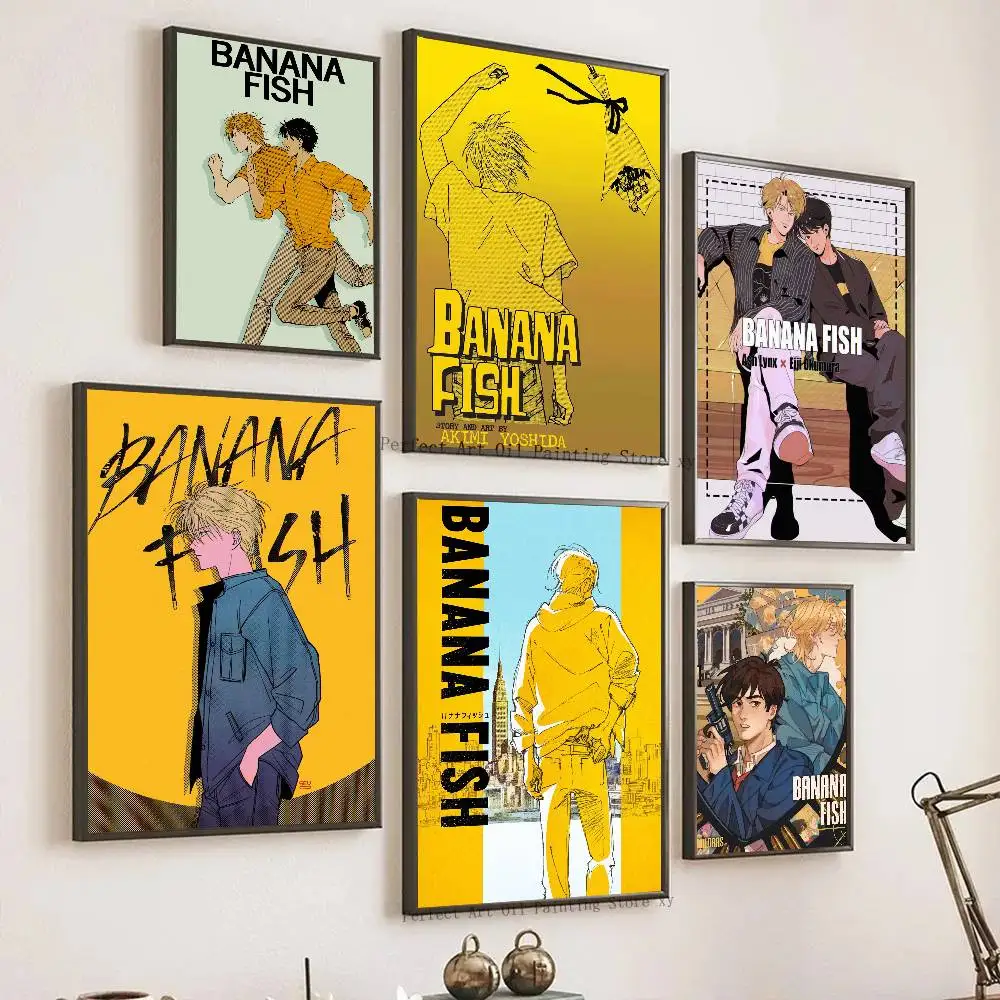 Anime B-Banana Fish Posters Living Room Bar Cafe Quality Canvas Vintage Style Comics Painting Art Home Wall Decor Picture