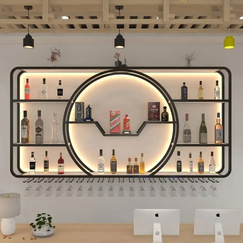 Wine Nightclub Display Cabinet Shelves Space Saver Tall Storage Alcohol Cabinet Nordic Showcase Arredamento Bar Furniture