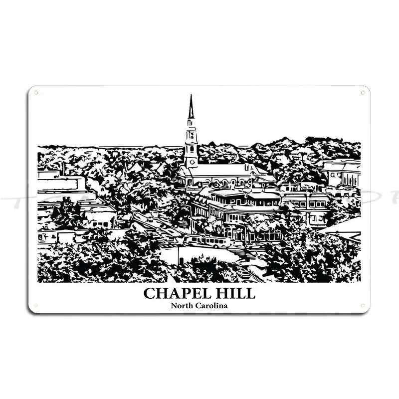 Chapel Hill - North Carolina  Metal Sign Poster Garage Wall Decor  Party Plates Tin Sign Poster