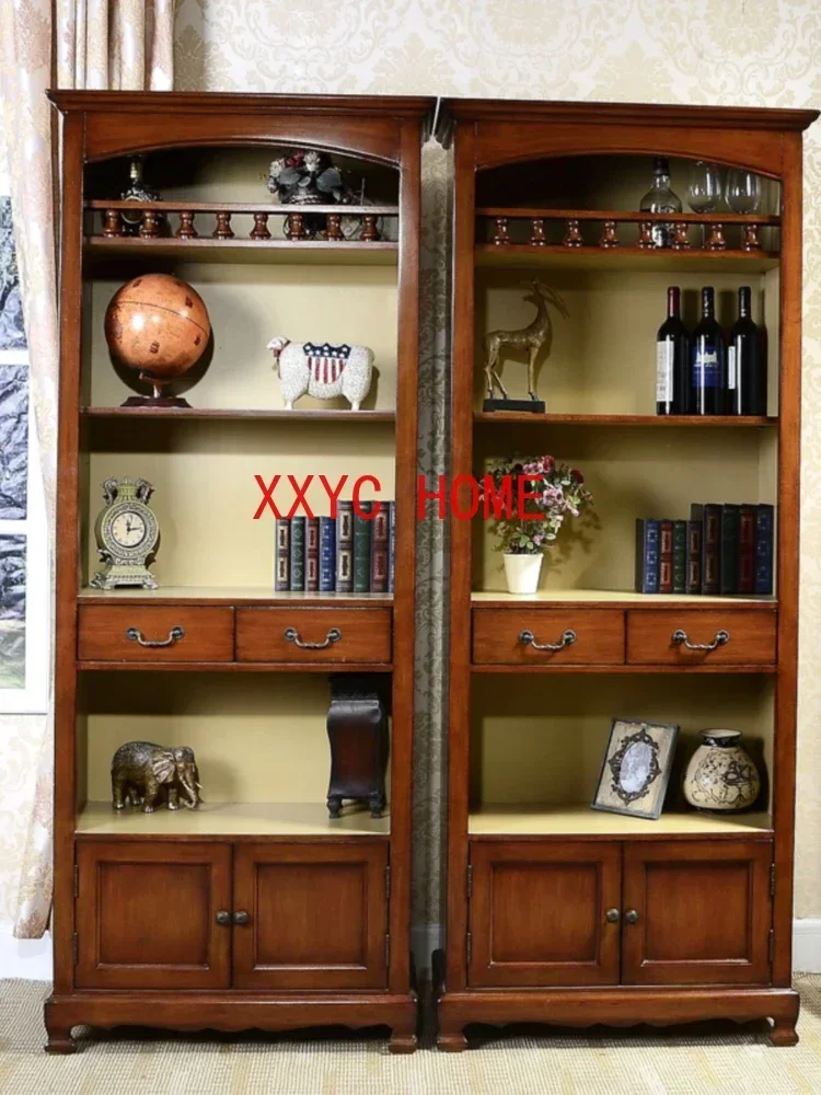 Bookcase Bookshelf Study Vintage File Office Home Display Side Cabinet Storage High Cabinet