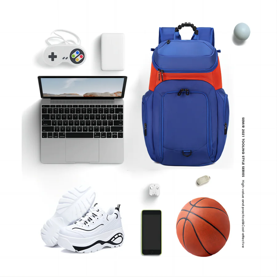 Basketball Backpack Large Capacity Sports Bag for Water Bottle Daily Essentials, Multifunctional Backpacks