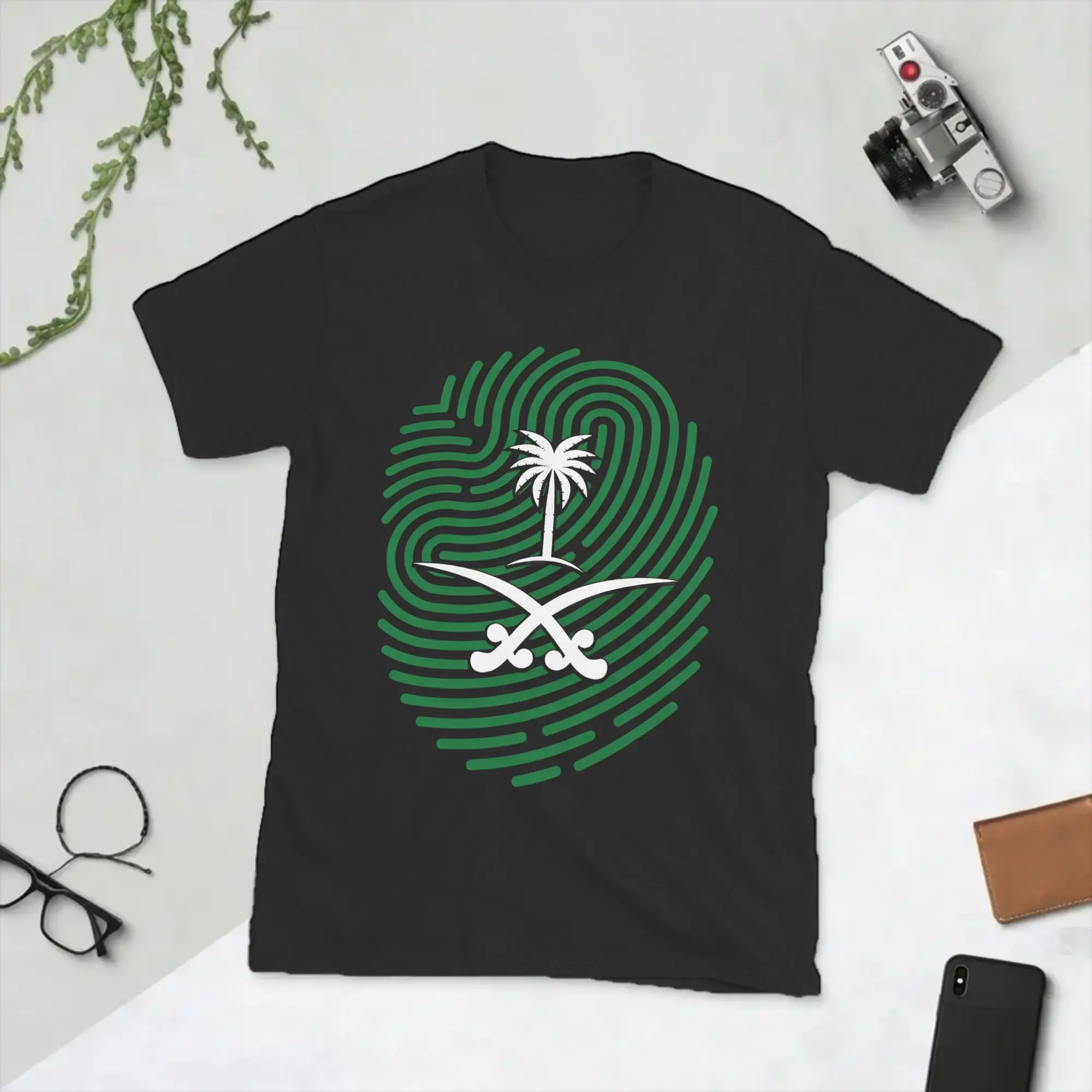 Saudi National Day Men T Shirt  Hipster Tees Short Sleeve O Neck T-Shirts Pure Cotton Birthday Gift Clothing