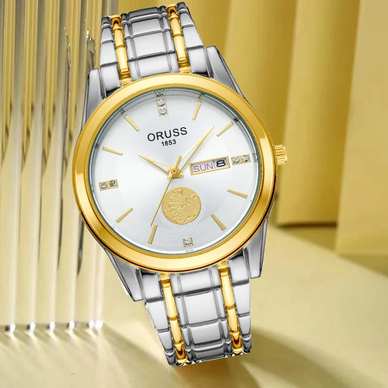 남성용 캐주얼 심플 더블 캘린더 트렌드 시계, 레트로 고급 올 매치 학생 시계, 개성 있는 패션