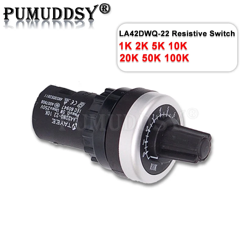 

1PCS LA42DWQ-22 1K 2K 5K 10K 22mm Diameter Pots Rotary Potentiometer Converter Governor Inverter Resistance Switch IGMOPNRQ