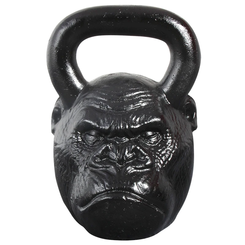 حار بيع معدات الصالة الرياضية القرد رئيس Kettlebell اللياقة البدنية ممارسة الأسود الحديد الزهر Kettlebell مجموعة #1