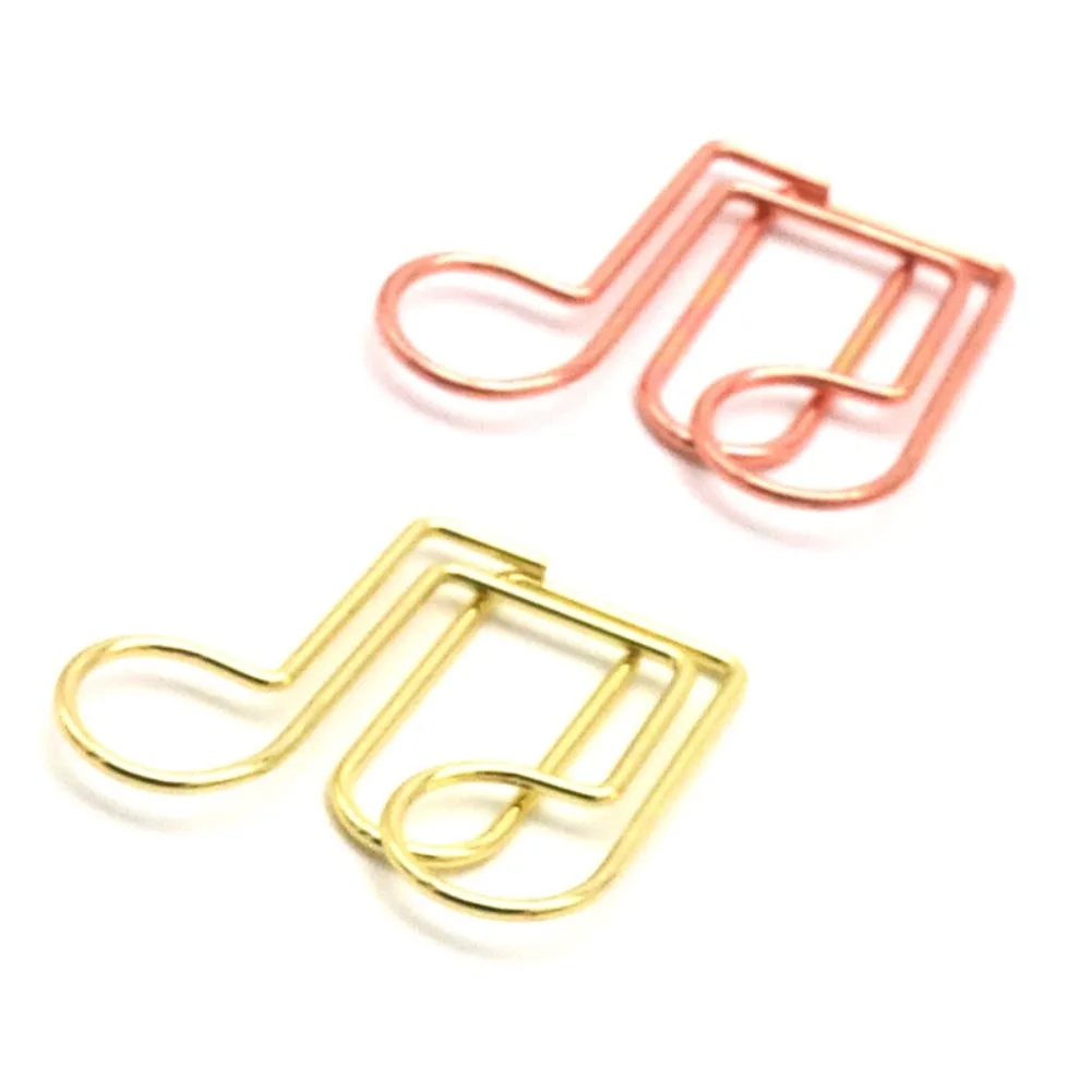 Metal Material Music Note Shape Paper Clips Kawaii Bookmark Office Shool Stationery Marking Clips Gifts