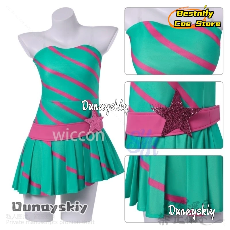 أنيمي فوز كلوب تأثيري ستيلا زي جيراي كي الفتيات الرجعية قطري مخطط تنورة قصيرة الخماسي فستان مثير لوليتا هالوين #2