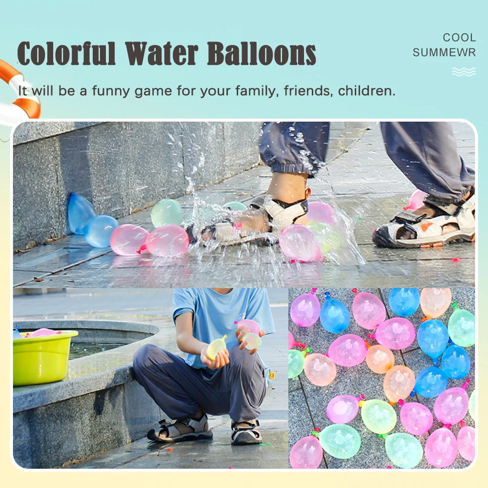 111/333Pcs Rapid Fill Self-Sealing Water Balloons Multicolor Quick Fill Water Ball,Summer Outdoor Water Fight Supplies Gift Toy