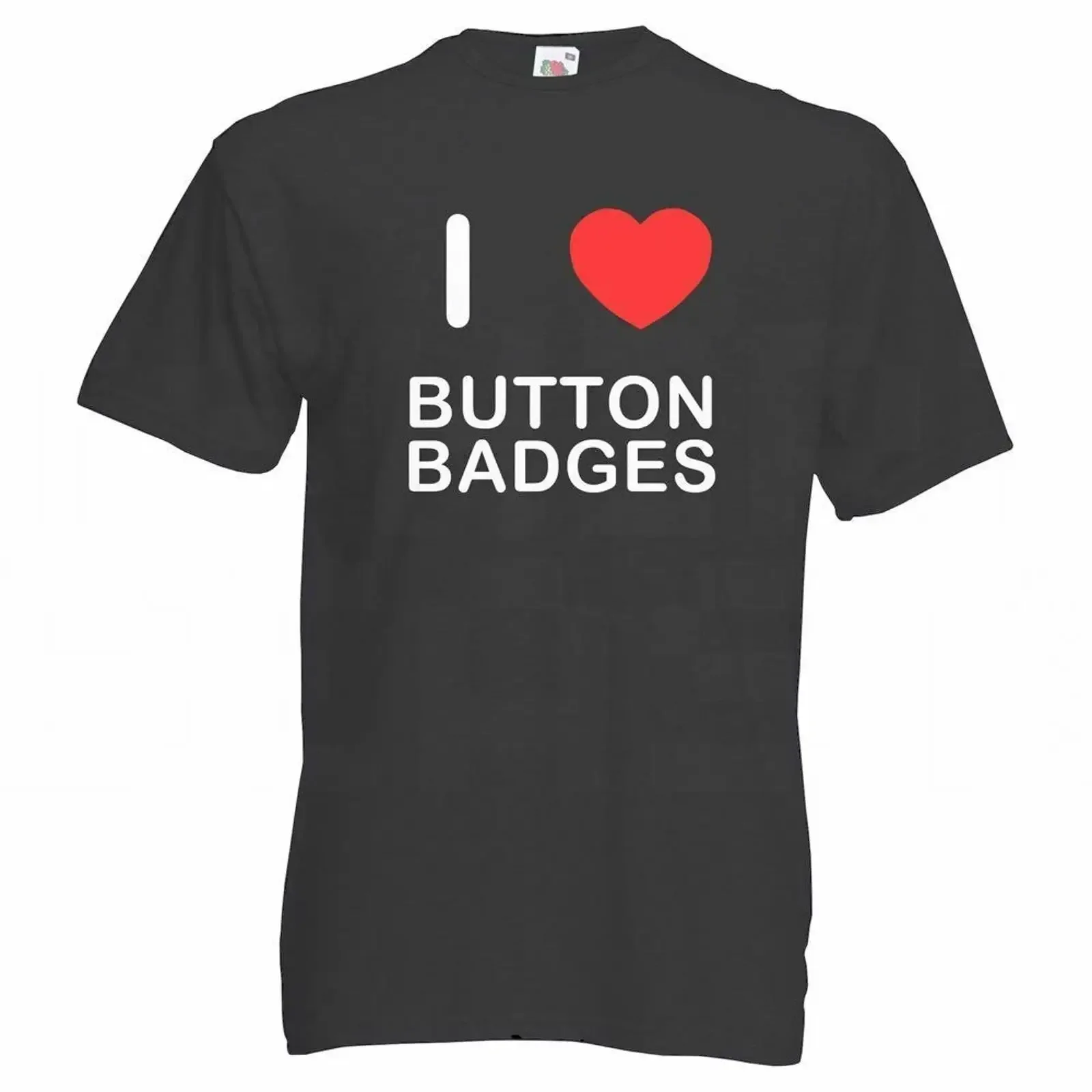 Button Badges I Love T Shirt Erwachsene Rundhals Kurzarm vintage Washed graphic Versatile designer clothes