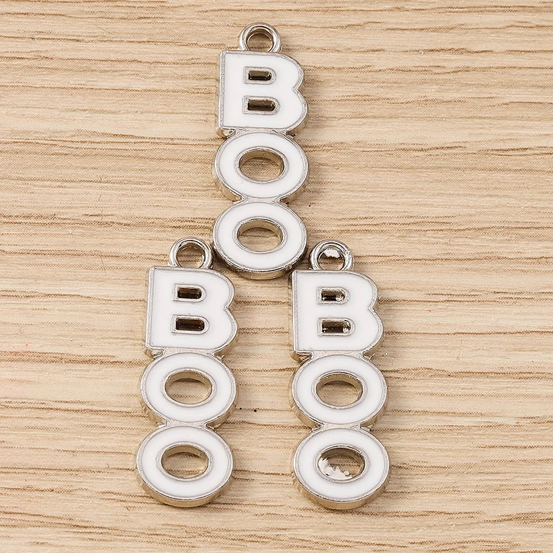 Tusember 10 Stück 6 Farben Niedliche Geister-Halloween-Anhänger für DIY-Schmuckherstellung, Ohrringe, Armbänder, Halsketten-Zubehör – Detail 5