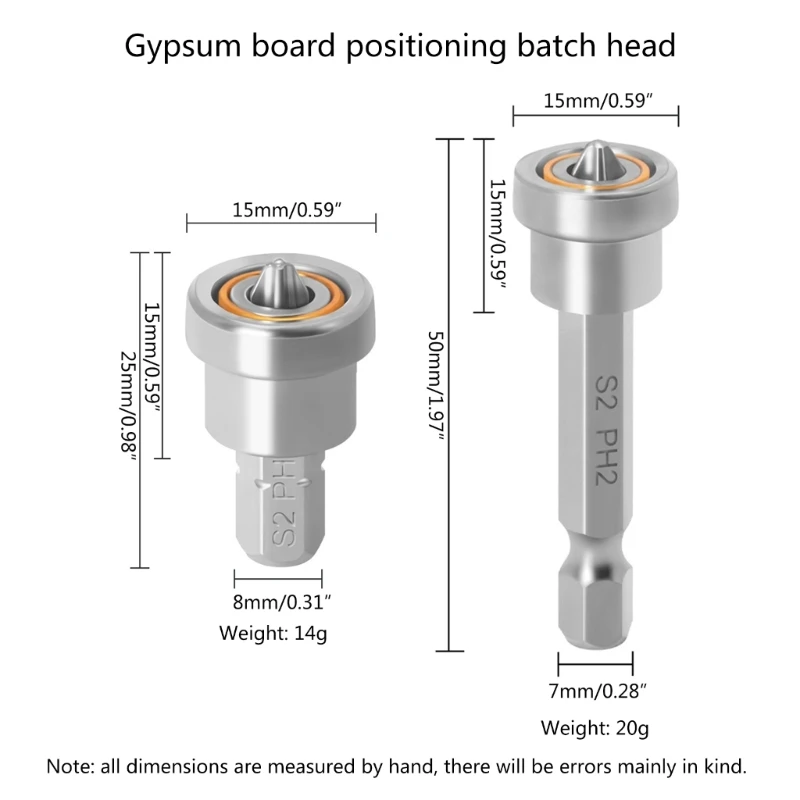 Plasterboard ตำแหน่งไขควง Bits พร้อมแหวนแม่เหล็กสกรูตำแหน่งชุดหัวสำหรับงานไม้ 25 มม./50 มม.Dropship