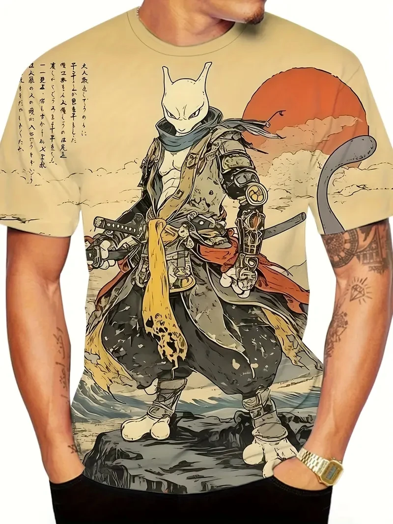 

Мужская футболка в стиле аниме 3D, размер PLUS, футболка с короткими рукавами с 3D принтом, свободная и повседневная, мягкая и удобная, дышащая