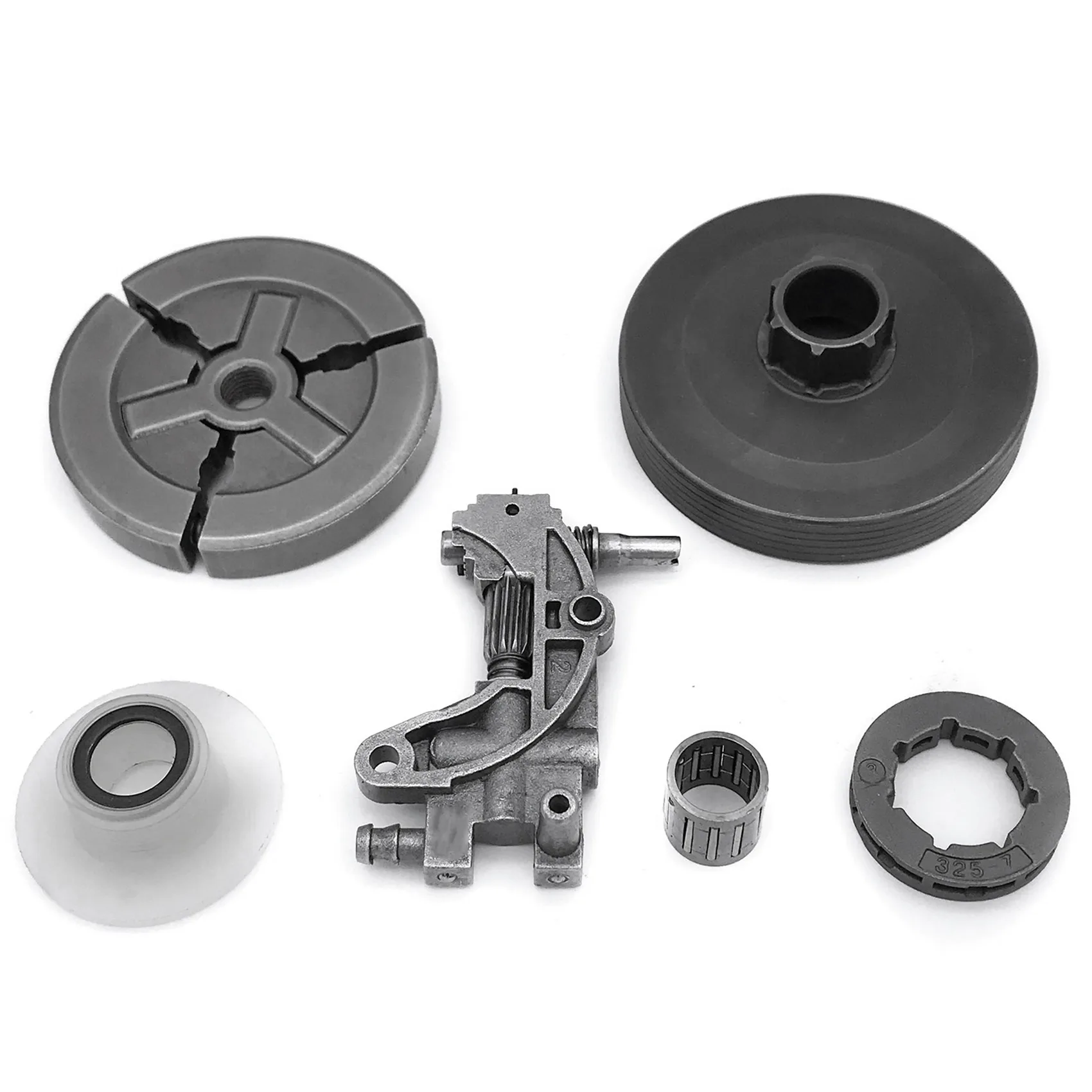 AFOURT-2X Clutch Sprocket Rim Drum For Chinese 4500 5200 5800 45Cc 52Cc 58Cc Oil Pump Worm Gear Bearing Kit Chainsaw