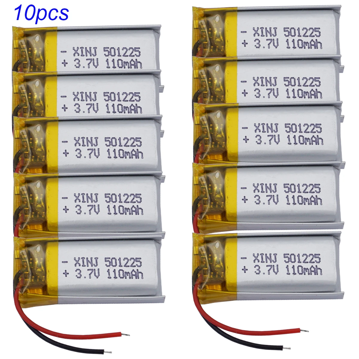 

10Pcs 3.7V 110mAh 0.4Wh Rechargeable Replacement Lipo Battery 501225 For Pen GPS Sat Nav Bluetooth Speaker LED Driving Recorder