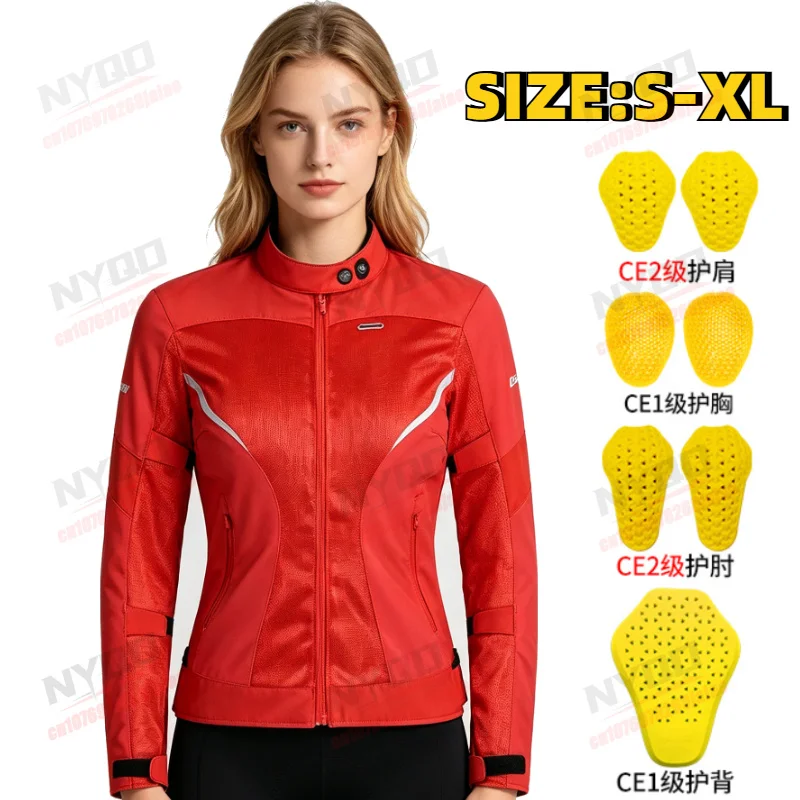 LYSCHY Motorcycle Riding Jacket Men's and Women's Spring/Summer Comfortable Breathable Rally Race Protective Cycling Clothing