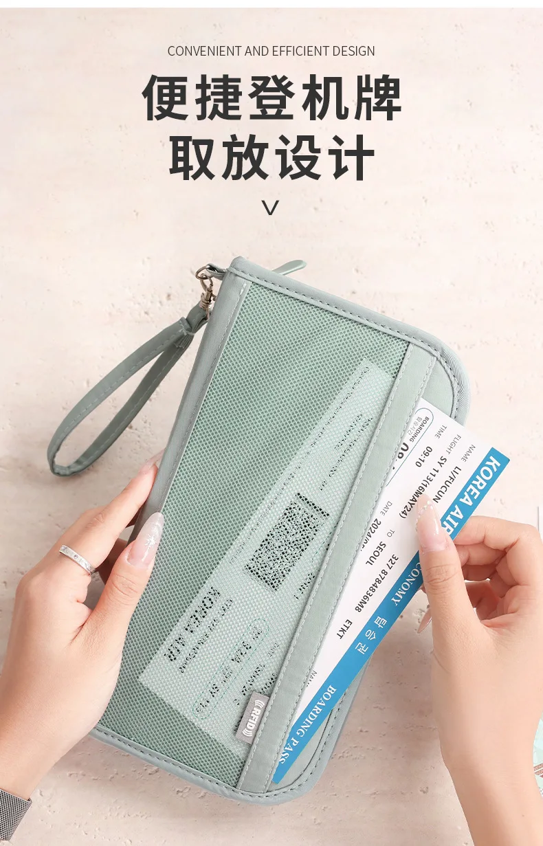 1 Stück Reise Brieftasche RFID Blocking Familien pass Inhaber tragen Aufbewahrung koffer Passi haber Bargeld Dokument Veranstalter für Karten/Ti – Detail 7
