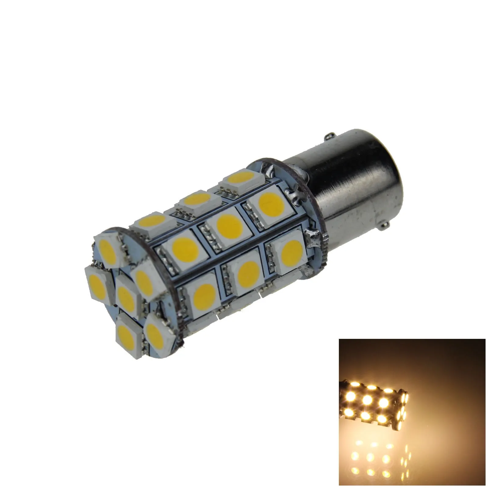 1x Warm white Car 1156 Trailer Light Backup Blub 27 Emitters 5050 SMD LED 1073 7527 D007-WN